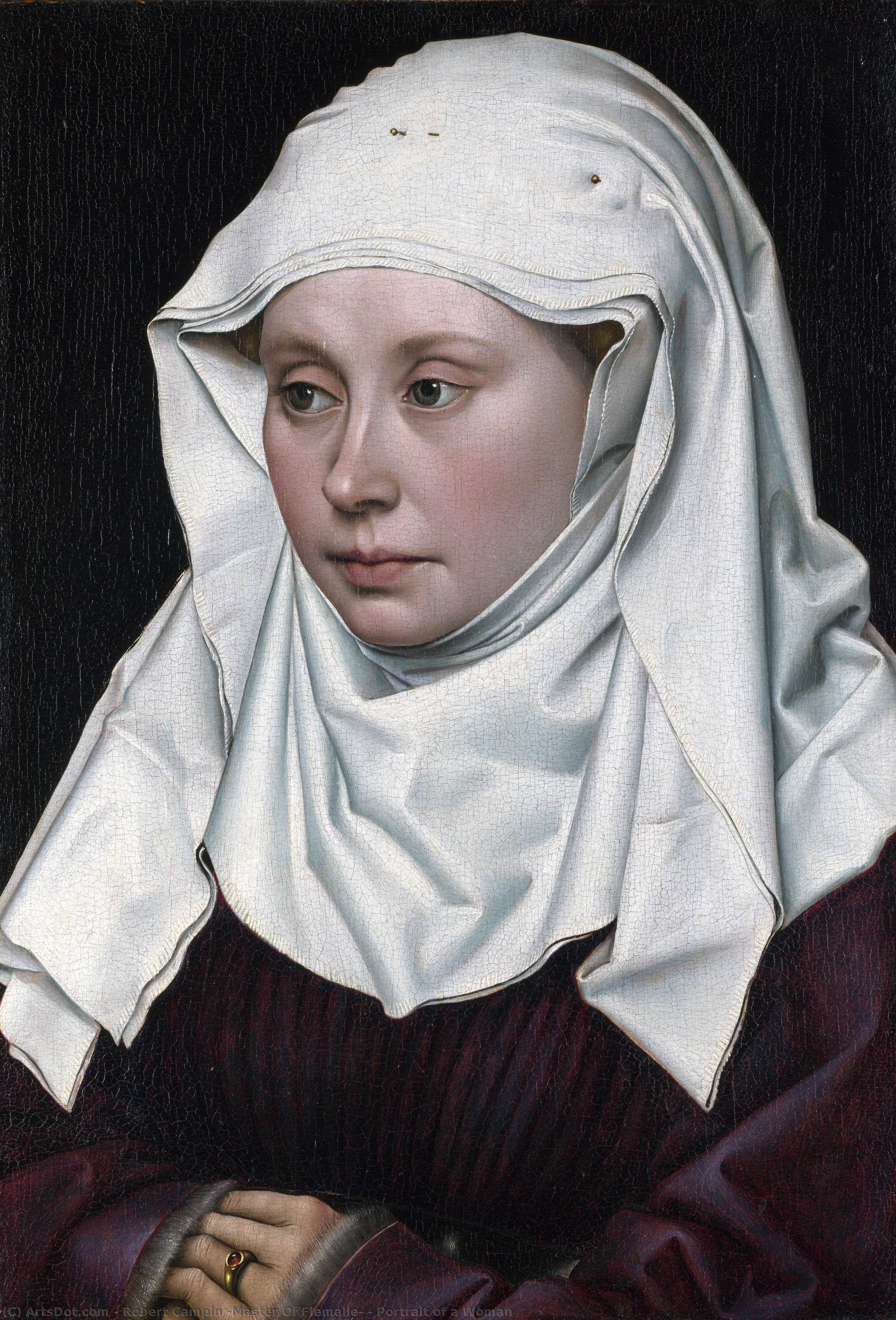WikiOO.org - Encyclopedia of Fine Arts - Schilderen, Artwork Robert Campin (Master Of Flemalle) - Portrait of a Woman