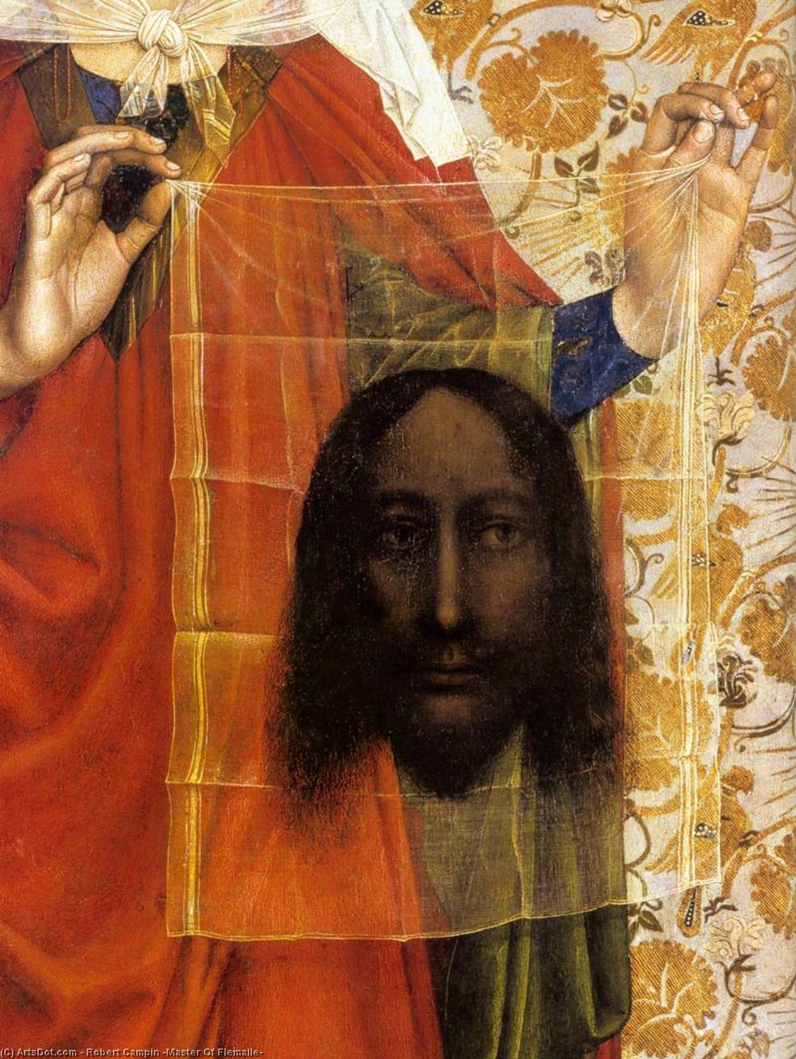 Wikioo.org – L'Enciclopedia delle Belle Arti - Pittura, Opere di Robert Campin (Master Of Flemalle) - santa veronica particolare