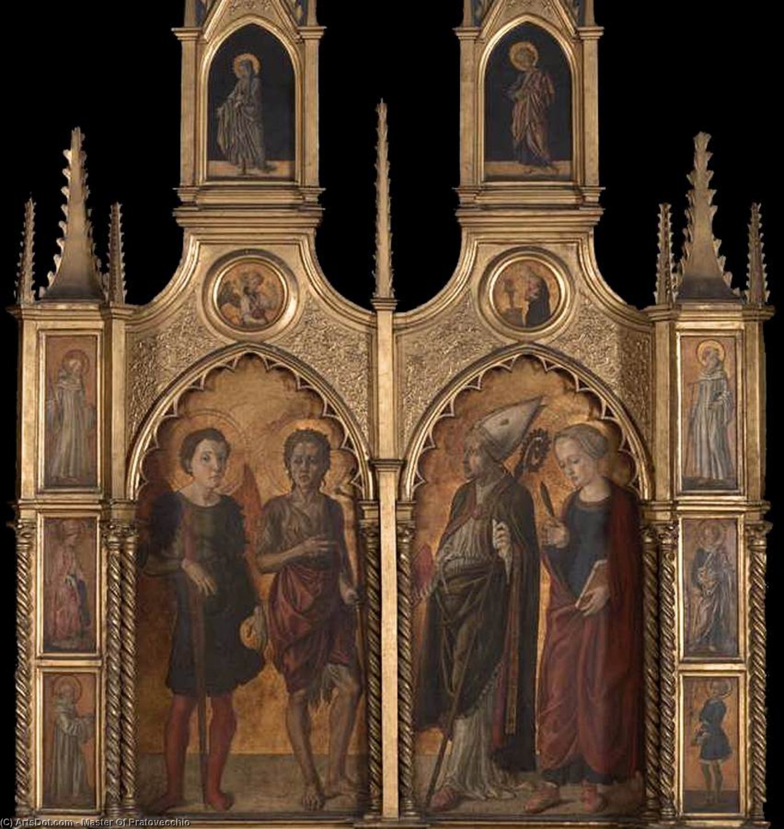 Wikioo.org - The Encyclopedia of Fine Arts - Painting, Artwork by Master Of Pratovecchio - Pratovecchio Altarpiece (lateral panels)