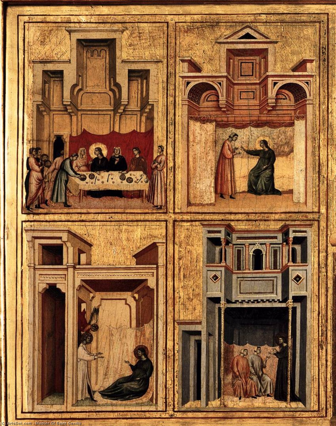 Wikioo.org – L'Enciclopedia delle Belle Arti - Pittura, Opere di Master Of Saint Cecilia - Santa Cecilia pala daltare  particolare