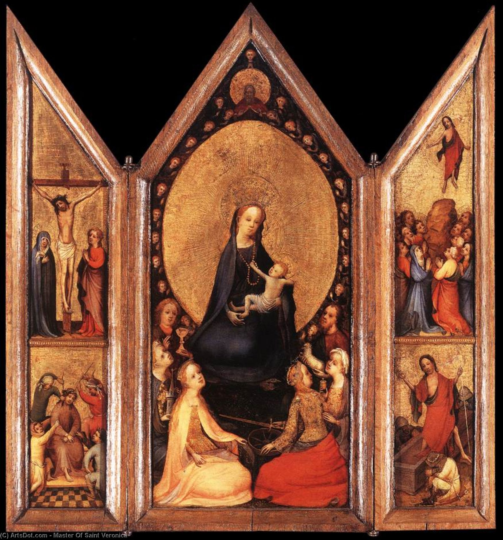 Wikioo.org - Die Enzyklopädie bildender Kunst - Malerei, Kunstwerk von Master Of Saint Veronica - triptychon geöffnet