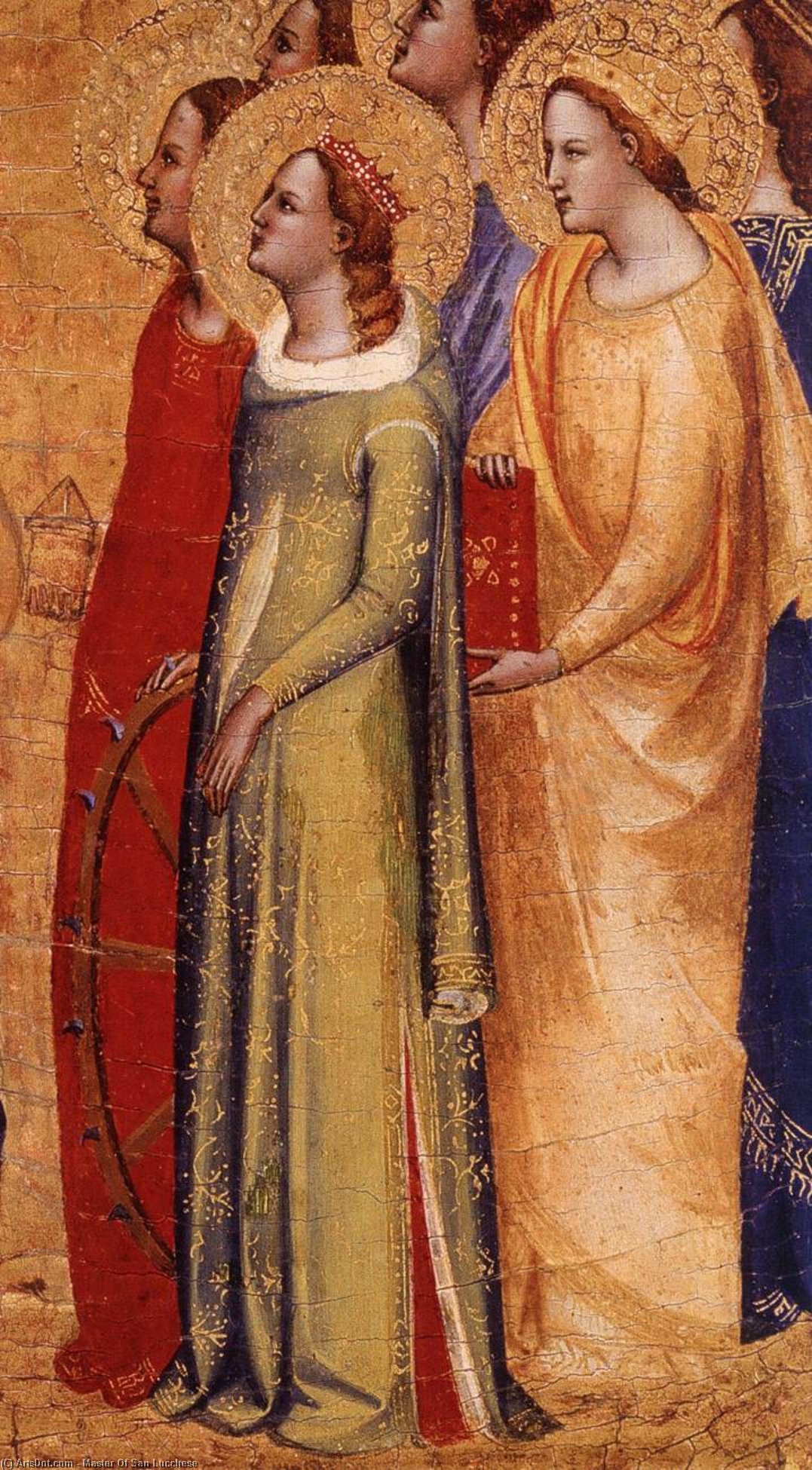 WikiOO.org - Enciclopedia of Fine Arts - Pictura, lucrări de artă Master Of San Lucchese - Coronation of the Virgin (detail)