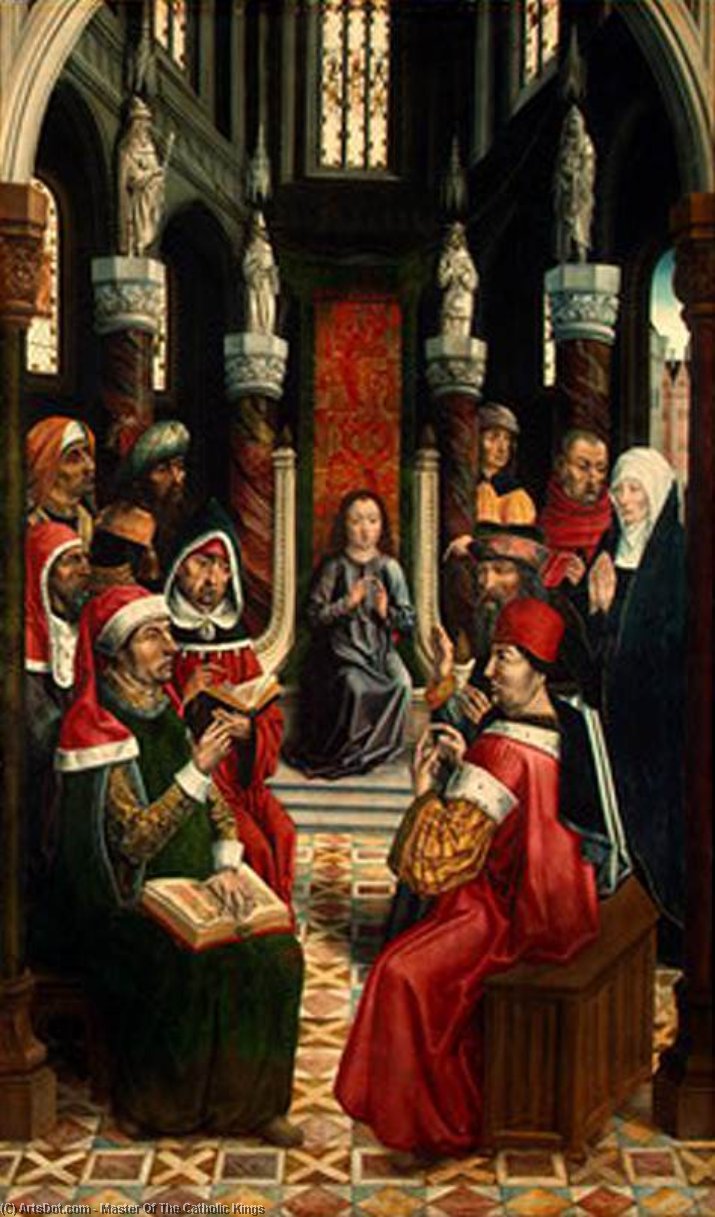 WikiOO.org - Енциклопедия за изящни изкуства - Живопис, Произведения на изкуството Master Of The Catholic Kings - Christ among the Doctors
