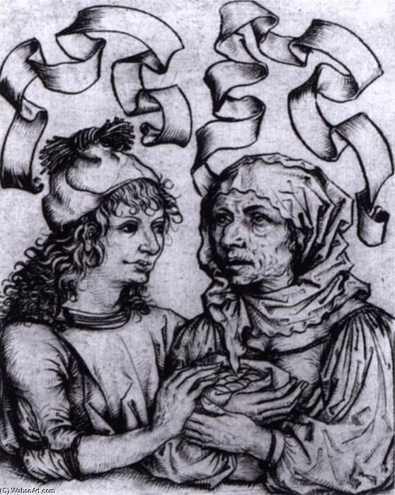 Wikioo.org - The Encyclopedia of Fine Arts - Painting, Artwork by Master Of The Housebook - Ill-Matched Couple: Young Man and Old Woman