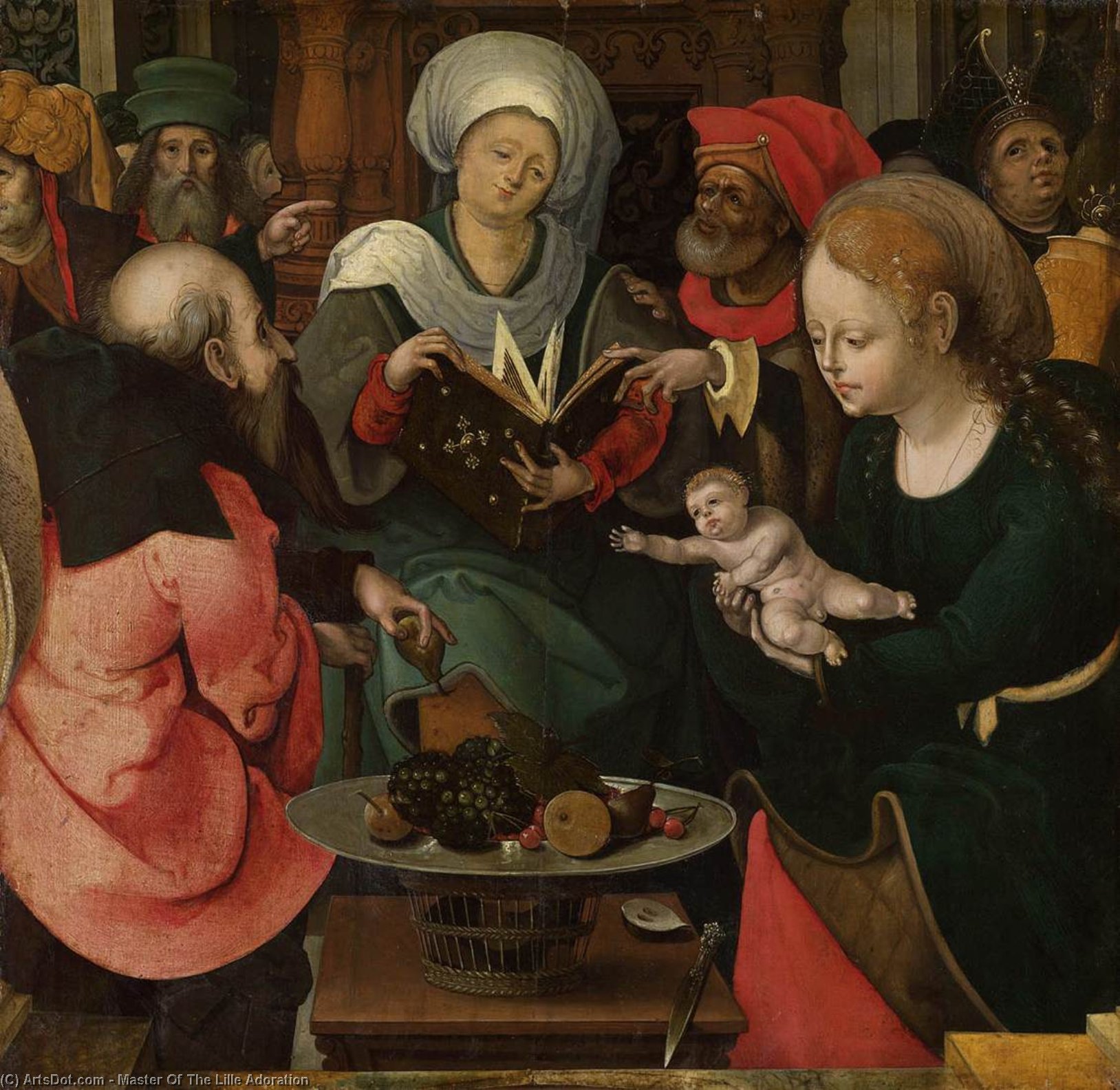 Wikioo.org - The Encyclopedia of Fine Arts - Painting, Artwork by Master Of The Lille Adoration - The Holy Kinship