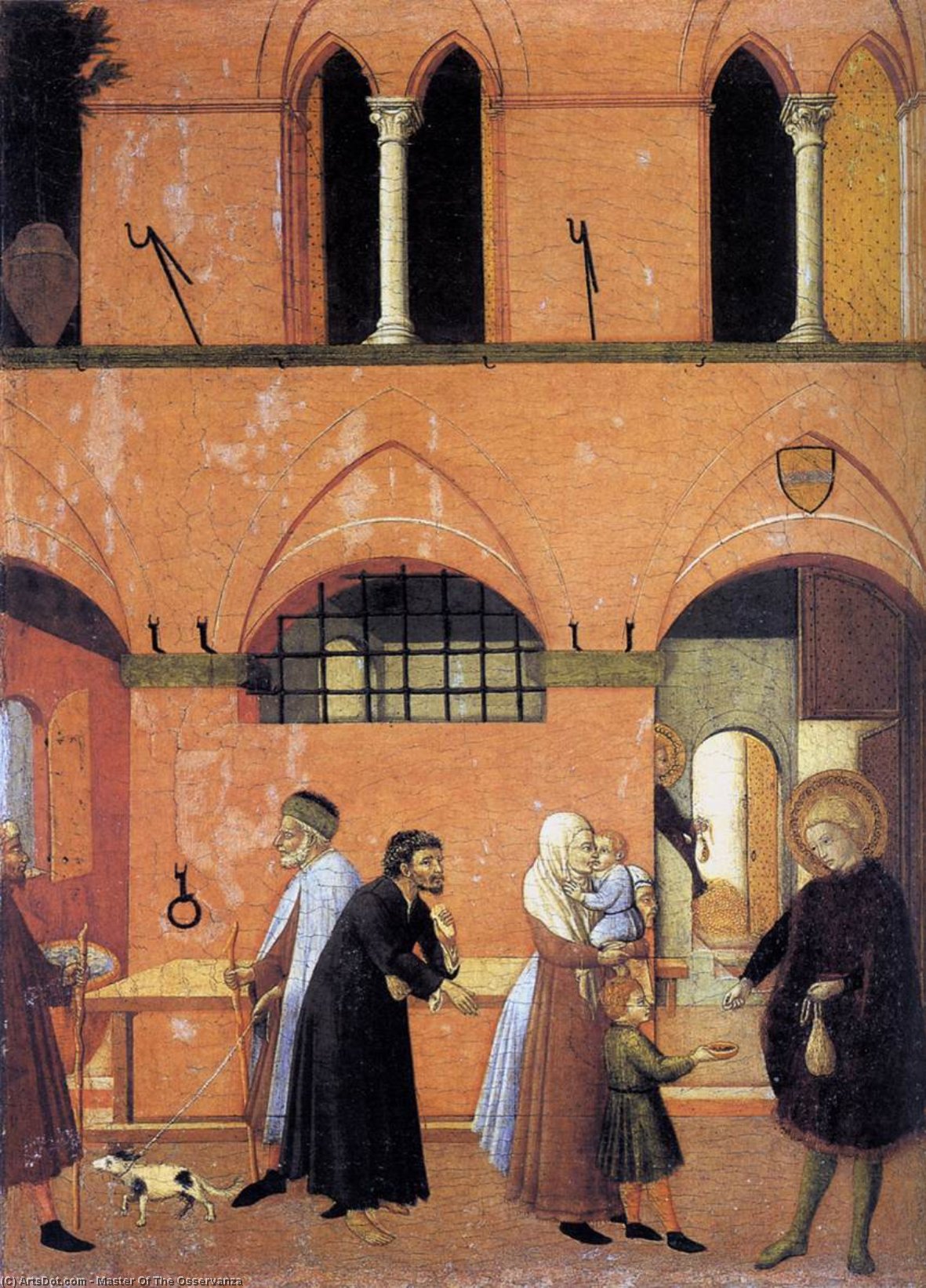 Wikioo.org - The Encyclopedia of Fine Arts - Painting, Artwork by Master Of The Osservanza - St Anthony Distributing his Wealth to the Poor
