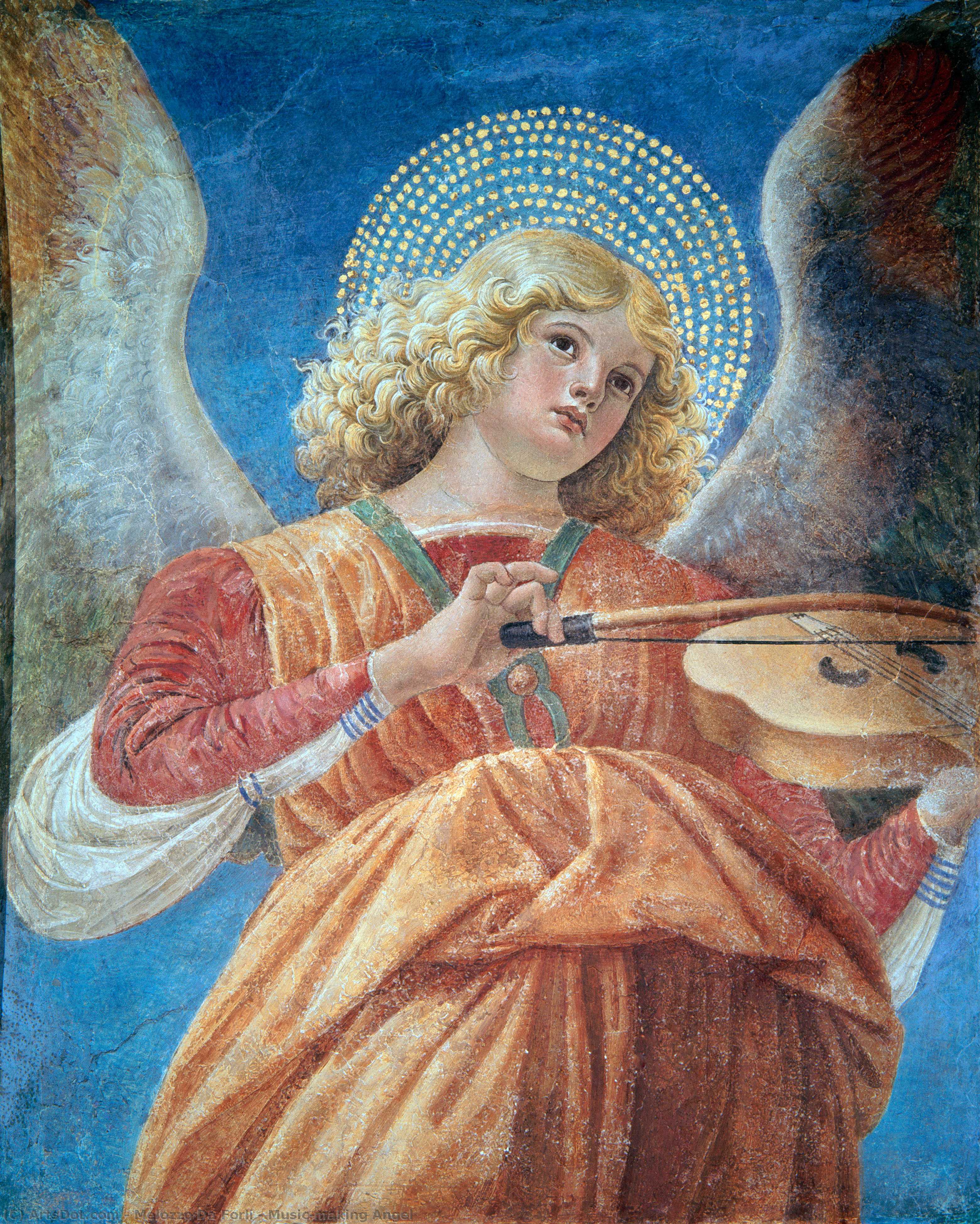WikiOO.org - Encyclopedia of Fine Arts - Maleri, Artwork Melozzo Da Forli - Music-making Angel