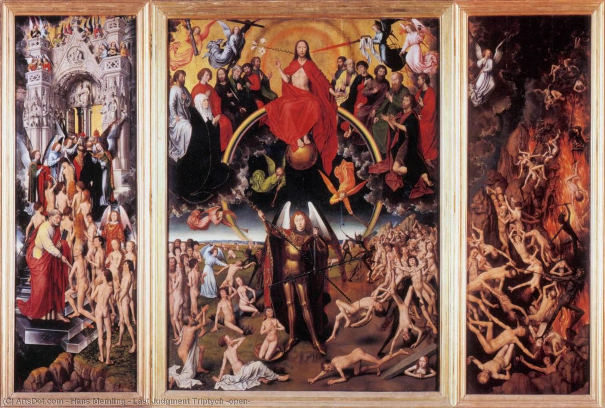 Wikioo.org - Encyklopedia Sztuk Pięknych - Malarstwo, Grafika Hans Memling - Last Judgment Triptych (open)