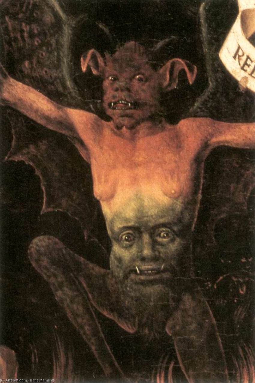 Wikioo.org – L'Encyclopédie des Beaux Arts - Peinture, Oeuvre de Hans Memling - triptyque de terrestre  futilité  et  divin  salut  détail
