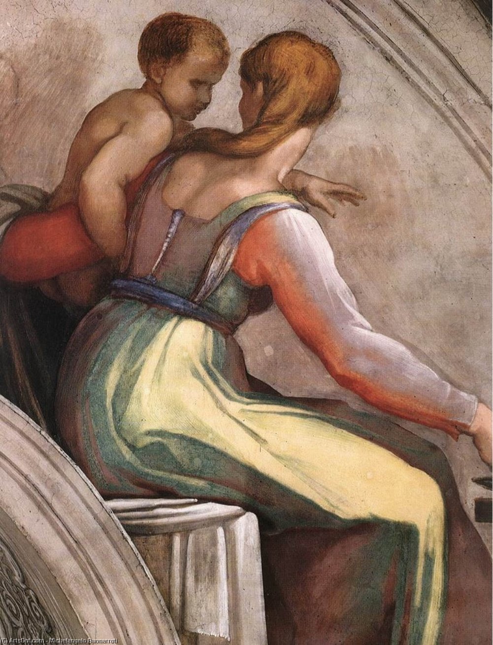 WikiOO.org - Enciklopedija likovnih umjetnosti - Slikarstvo, umjetnička djela Michelangelo Buonarroti - Achim - Eliud (detail)