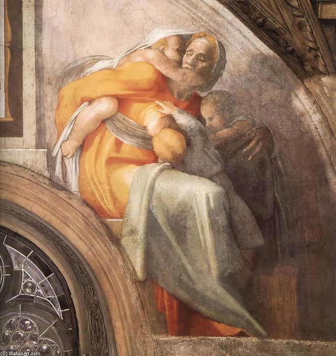 Wikioo.org - Bách khoa toàn thư về mỹ thuật - Vẽ tranh, Tác phẩm nghệ thuật Michelangelo Buonarroti - Asa - Jehoshaphat - Joram (detail)