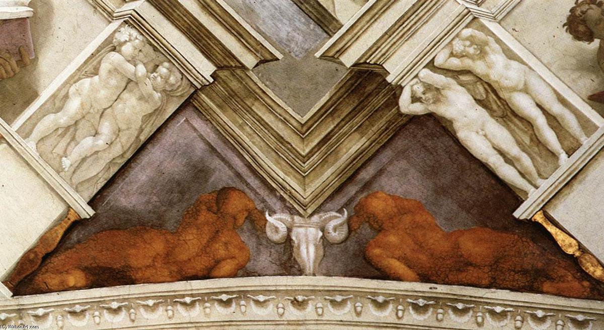 Wikioo.org - The Encyclopedia of Fine Arts - Painting, Artwork by Michelangelo Buonarroti - Bronze nudes