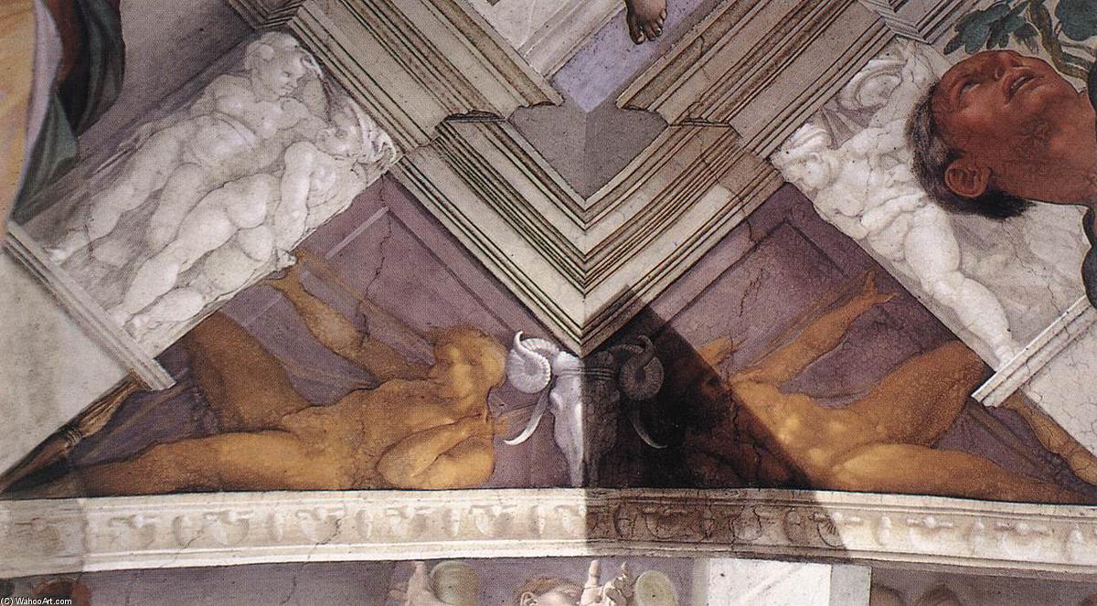 WikiOO.org - Encyclopedia of Fine Arts - Lukisan, Artwork Michelangelo Buonarroti - Bronze nudes