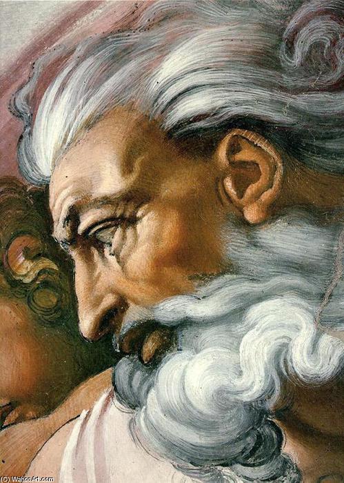 Wikioo.org - สารานุกรมวิจิตรศิลป์ - จิตรกรรม Michelangelo Buonarroti - Creation of Adam (detail)
