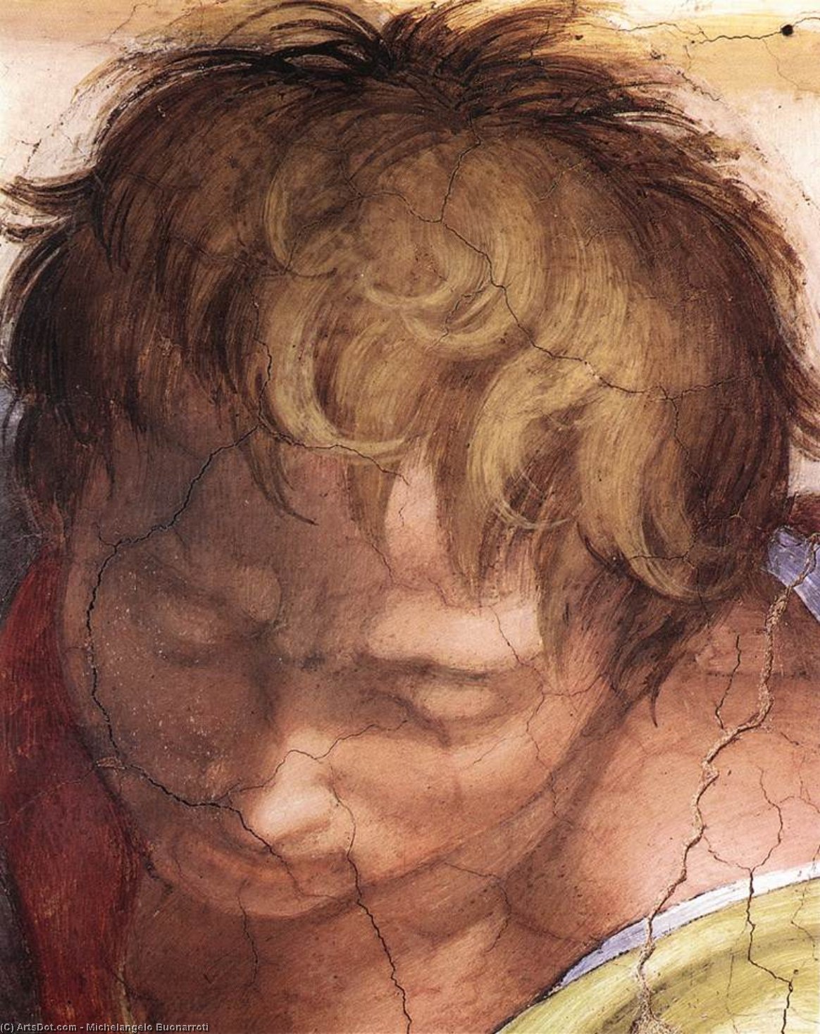 Wikioo.org – L'Enciclopedia delle Belle Arti - Pittura, Opere di Michelangelo Buonarroti - Davide e Golia particolare