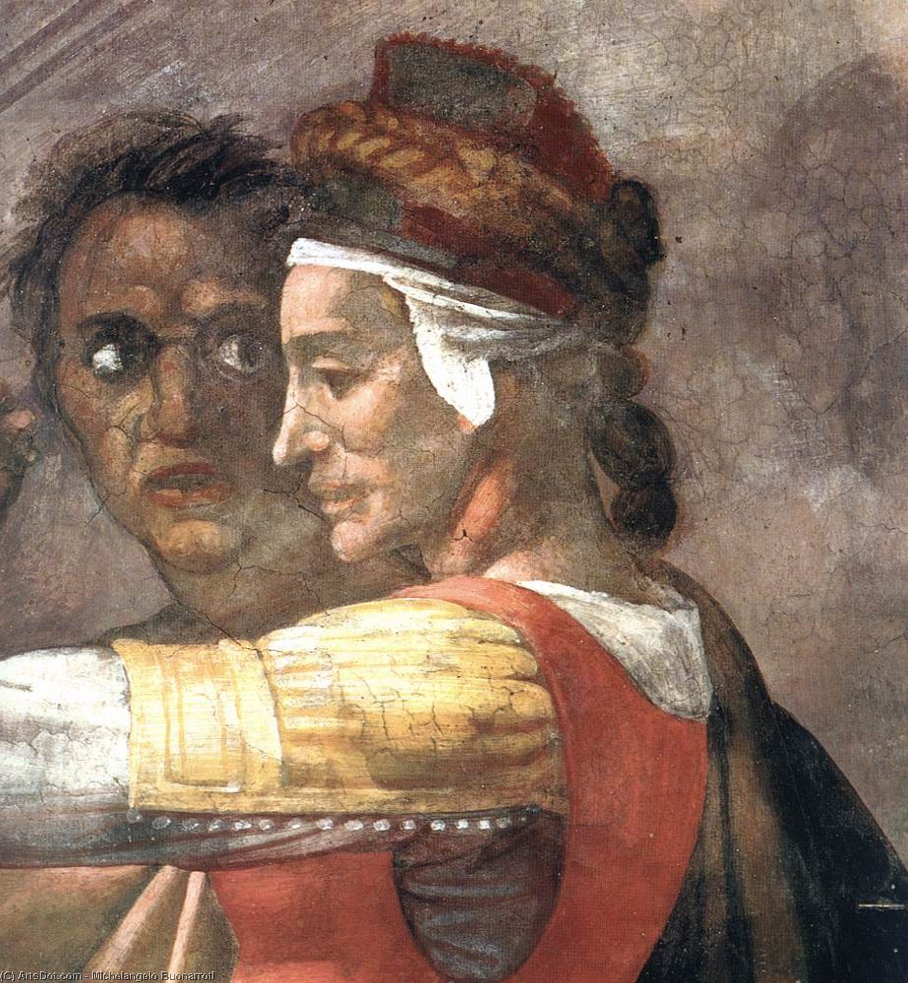 WikiOO.org - Enciclopedia of Fine Arts - Pictura, lucrări de artă Michelangelo Buonarroti - Eleazar - Matthan (detail)