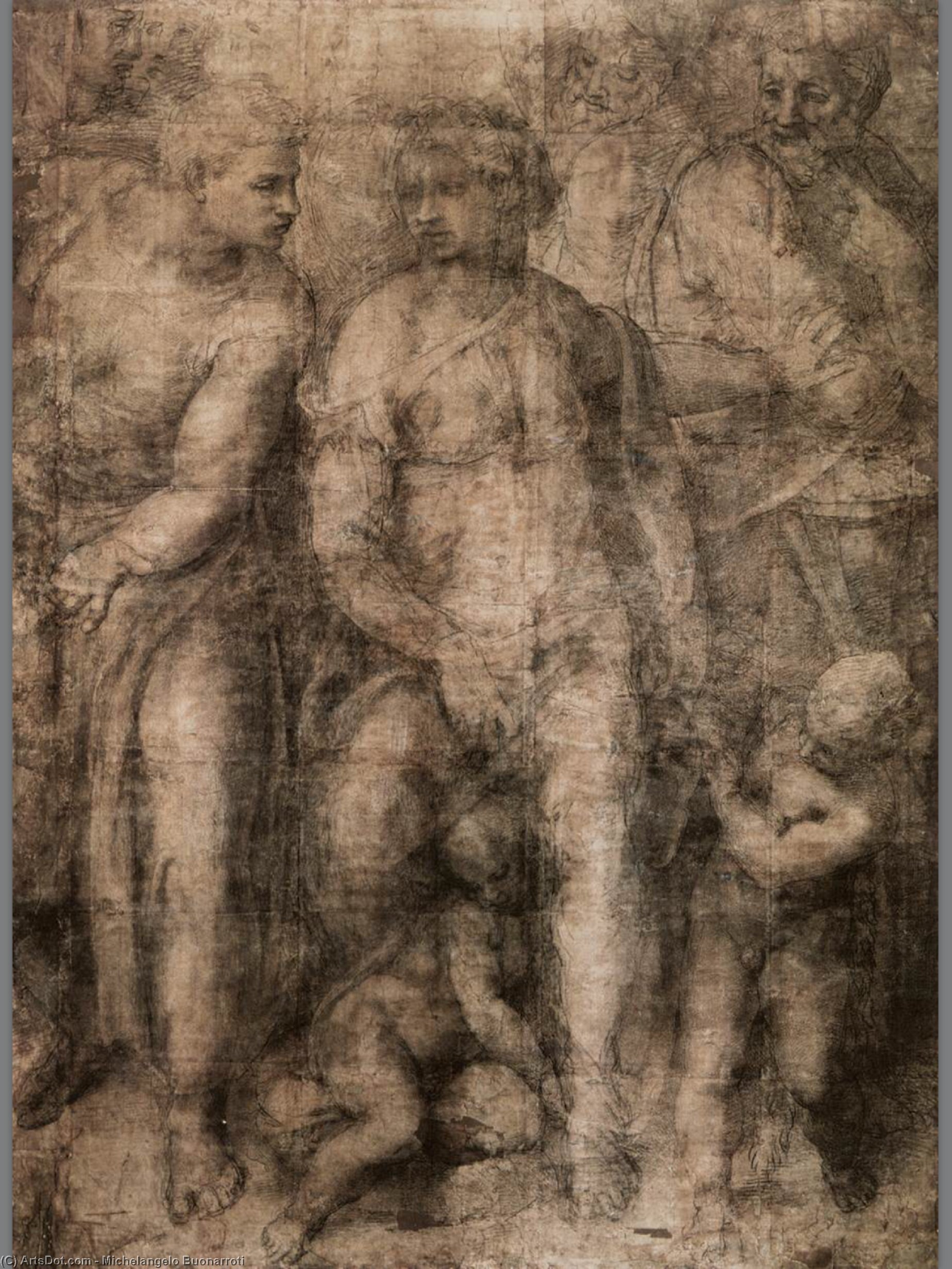 WikiOO.org - Encyclopedia of Fine Arts - Maľba, Artwork Michelangelo Buonarroti - Epiphany