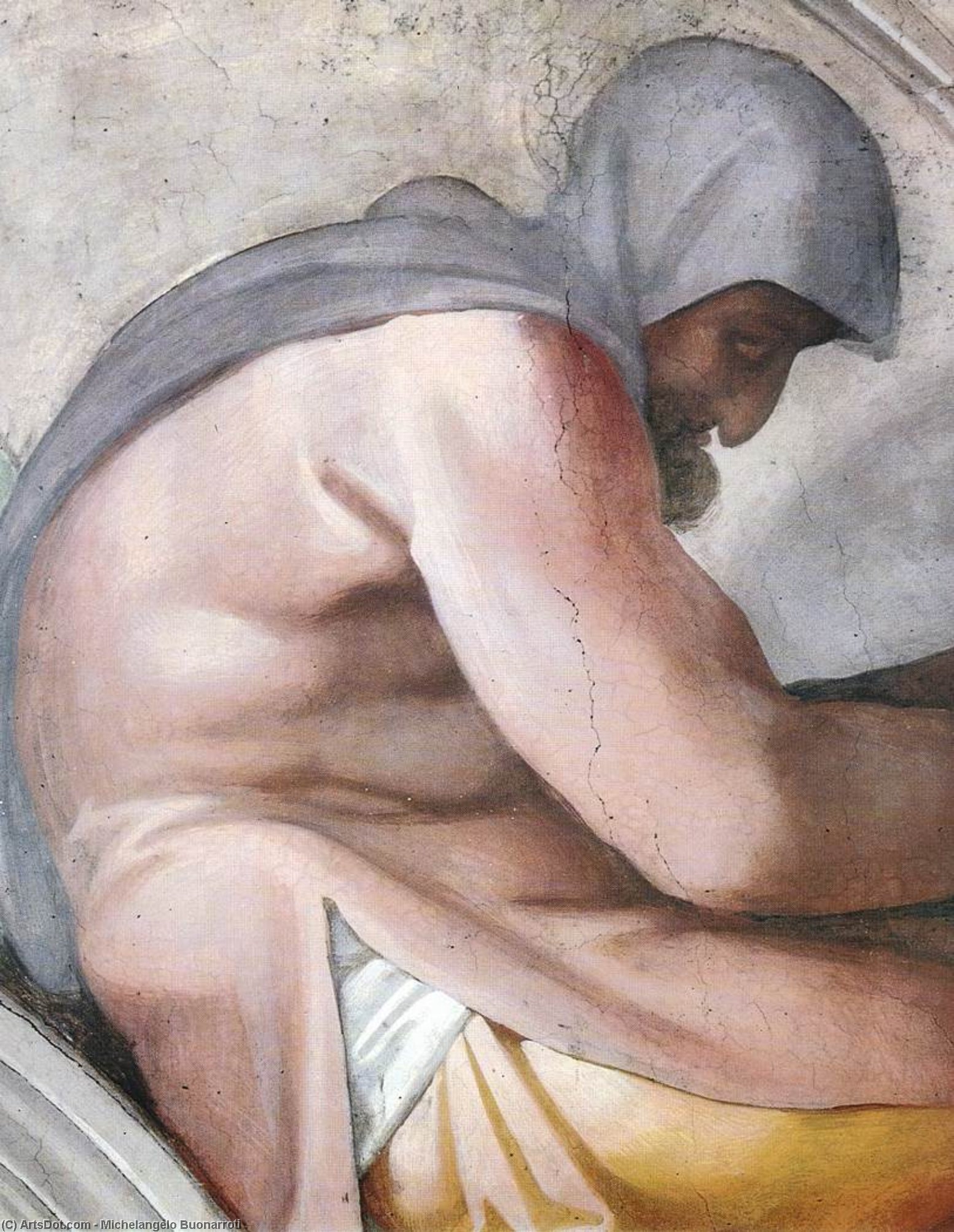 Wikioo.org – L'Enciclopedia delle Belle Arti - Pittura, Opere di Michelangelo Buonarroti - Ezechia - Manasse - Amon ( particolare )