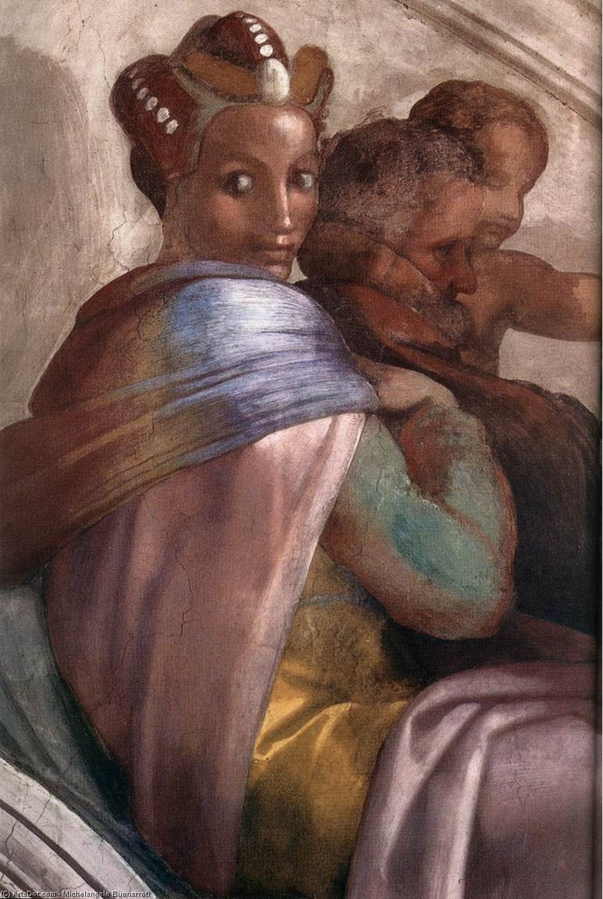 Wikioo.org - สารานุกรมวิจิตรศิลป์ - จิตรกรรม Michelangelo Buonarroti - Jacob - Joseph (detail)