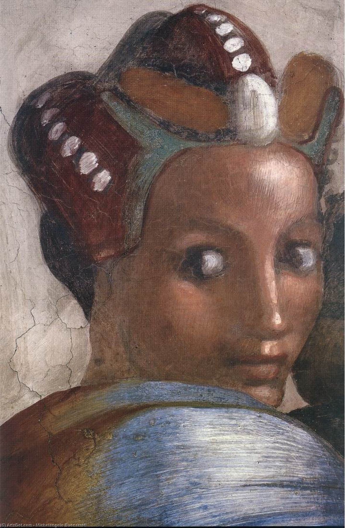 Wikioo.org - Bách khoa toàn thư về mỹ thuật - Vẽ tranh, Tác phẩm nghệ thuật Michelangelo Buonarroti - Jacob - Joseph (detail)