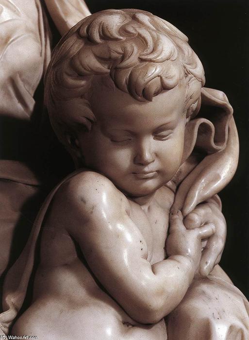 WikiOO.org - Encyclopedia of Fine Arts - Lukisan, Artwork Michelangelo Buonarroti - Madonna and Child (detail)