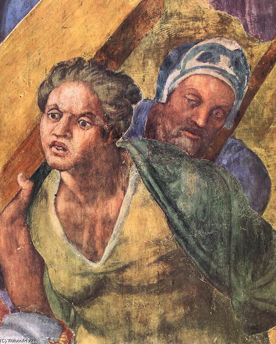 Wikioo.org – La Enciclopedia de las Bellas Artes - Pintura, Obras de arte de Michelangelo Buonarroti - martirio de st Peter ( detalle )