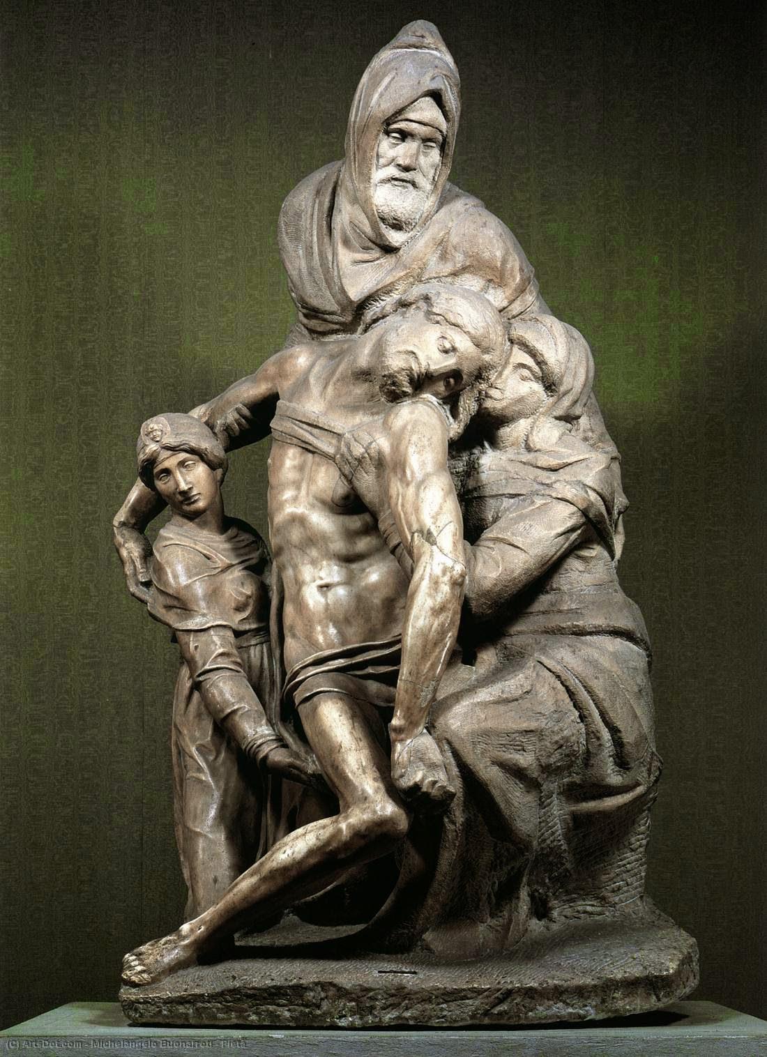WikiOO.org - Encyclopedia of Fine Arts - Maľba, Artwork Michelangelo Buonarroti - Pietà