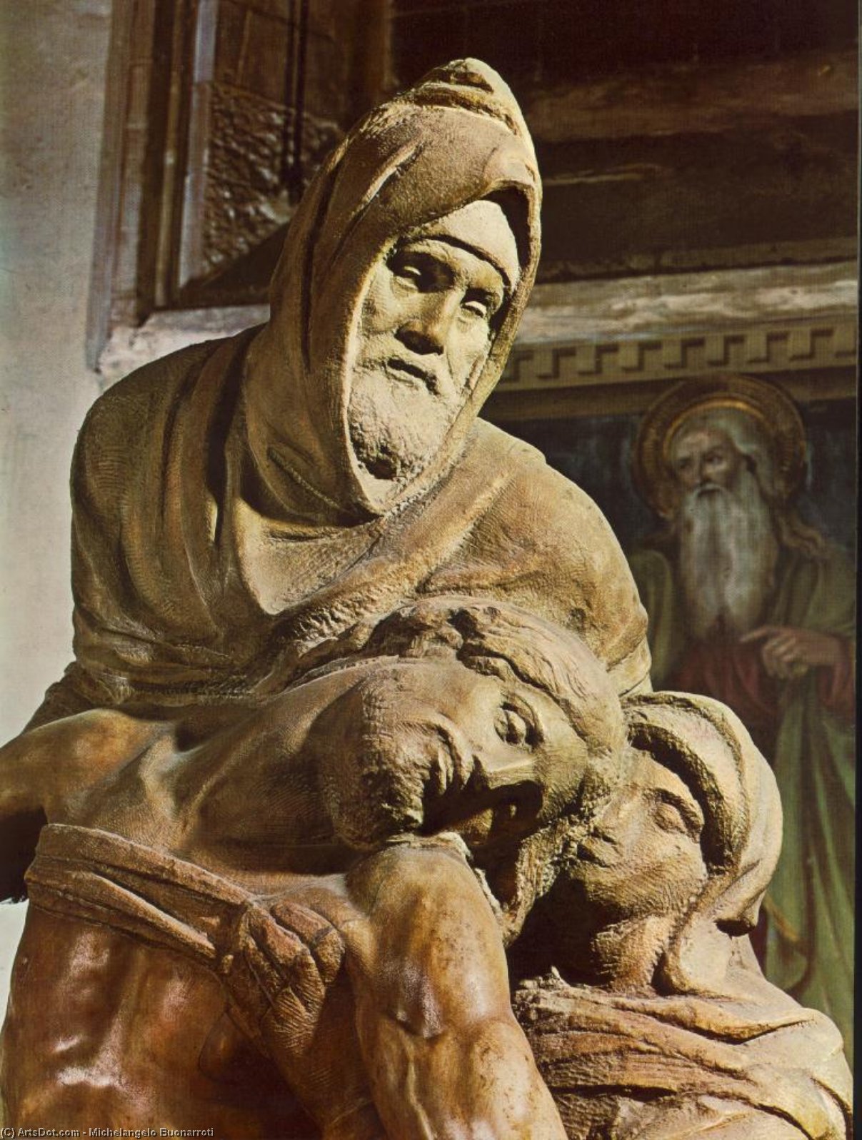 WikiOO.org - אנציקלופדיה לאמנויות יפות - ציור, יצירות אמנות Michelangelo Buonarroti - Pietà (detail)