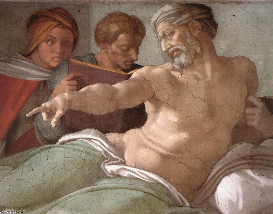 Wikoo.org - موسوعة الفنون الجميلة - اللوحة، العمل الفني Michelangelo Buonarroti - Punishment of Haman (detail)