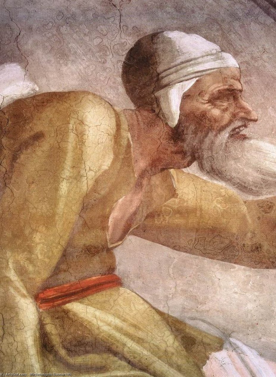 Wikioo.org - The Encyclopedia of Fine Arts - Painting, Artwork by Michelangelo Buonarroti - Salmon - Boaz - Obed (detail)