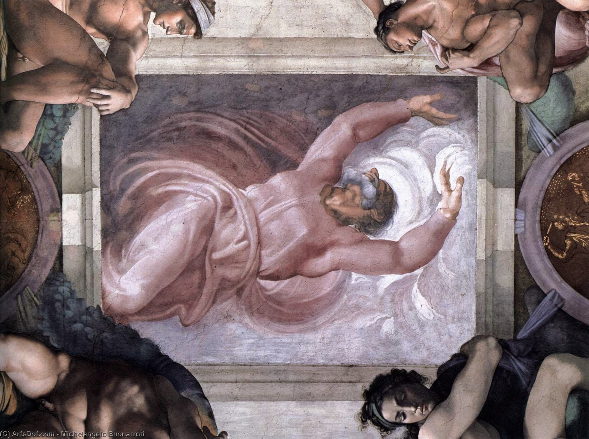 Wikioo.org – L'Encyclopédie des Beaux Arts - Peinture, Oeuvre de Michelangelo Buonarroti - Séparation de lumière  issus  obscurité