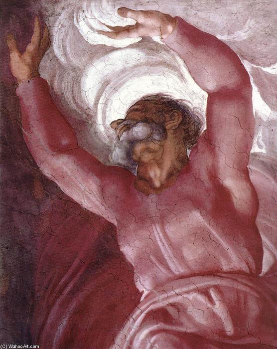 Wikioo.org – L'Enciclopedia delle Belle Arti - Pittura, Opere di Michelangelo Buonarroti - Separazione di  luce  da  tenebre  particolare