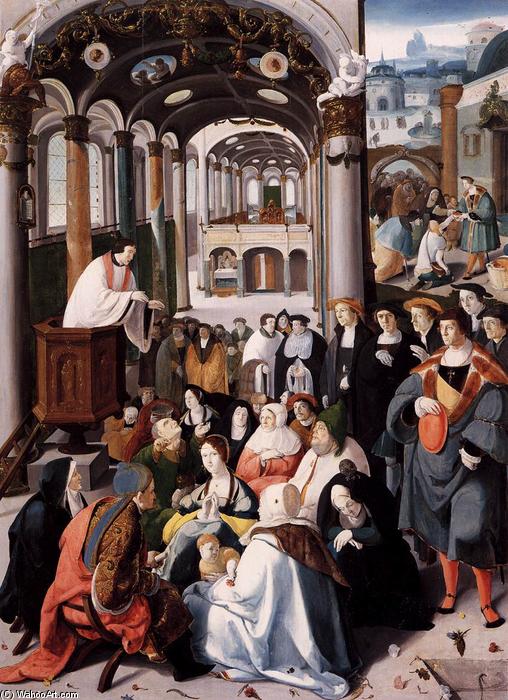 Wikioo.org - The Encyclopedia of Fine Arts - Painting, Artwork by Aertgen Claesz Van Leyden - Church Sermon