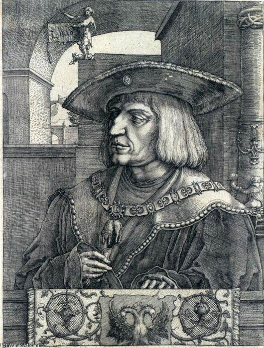 Wikioo.org - Bách khoa toàn thư về mỹ thuật - Vẽ tranh, Tác phẩm nghệ thuật Lucas Van Leyden - Emperor Maximilian