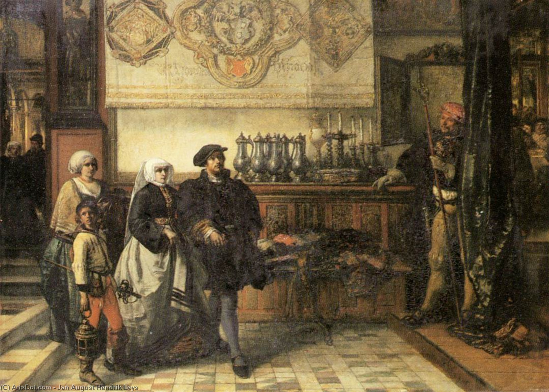 WikiOO.org – 美術百科全書 - 繪畫，作品 Jan August Hendrik Leys - 弗兰斯 弗洛里斯 去  到  圣人 Luke's 天 盛宴 1540