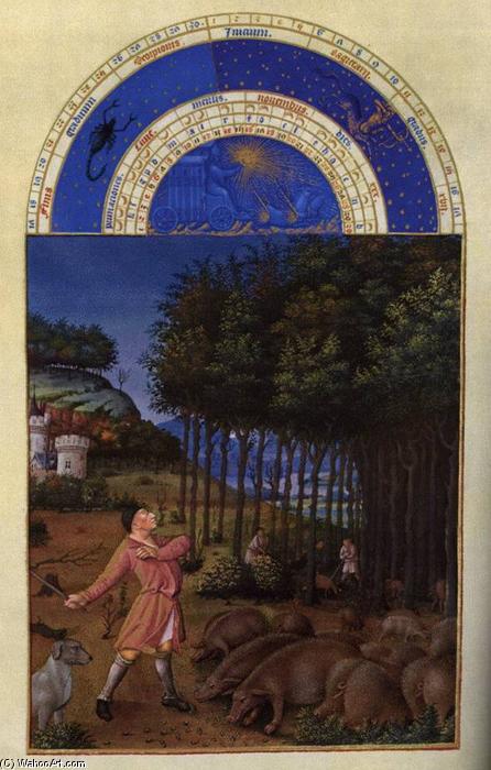 Wikioo.org - The Encyclopedia of Fine Arts - Painting, Artwork by Limbourg Brothers - Les très riches heures du Duc de Berry: Novembre (November)
