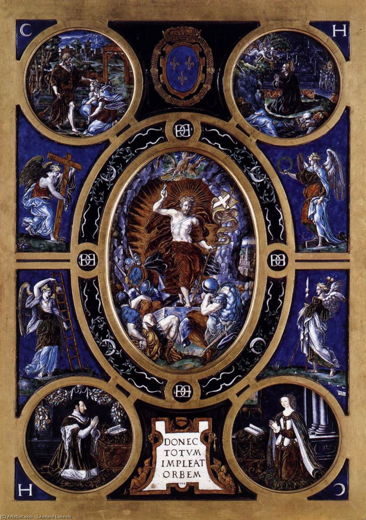 WikiOO.org - אנציקלופדיה לאמנויות יפות - ציור, יצירות אמנות Léonard Limosin - Crucifixion