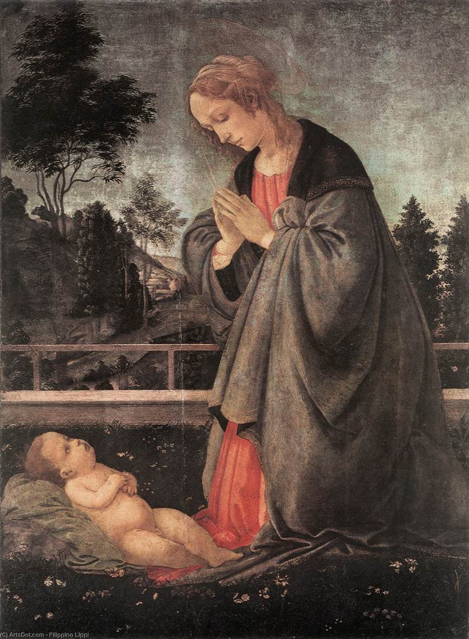 Wikioo.org - The Encyclopedia of Fine Arts - Painting, Artwork by Filippino Lippi - Adoration of the Child