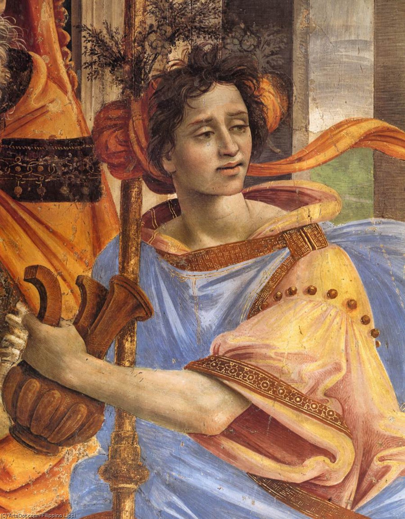 Wikioo.org – L'Enciclopedia delle Belle Arti - Pittura, Opere di Filippino Lippi - San Giovanni Evangelista Resuscitating Druisana particolare