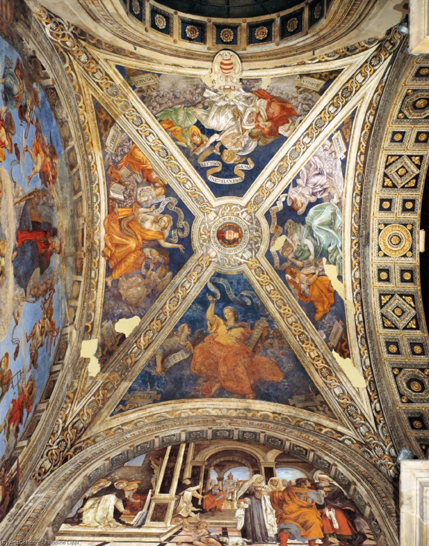 Wikioo.org - The Encyclopedia of Fine Arts - Painting, Artwork by Filippino Lippi - The Ceiling of the Carafa Chapel
