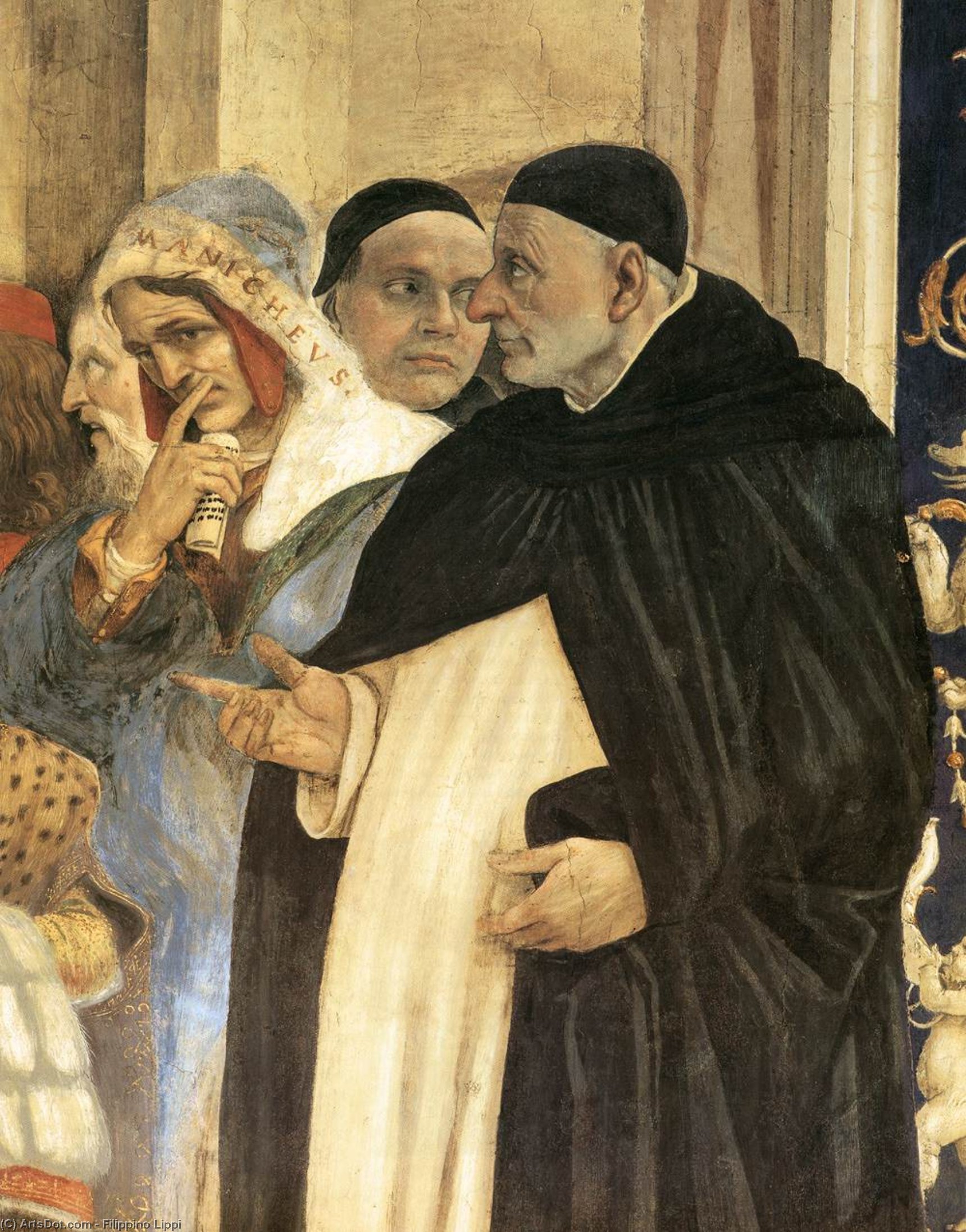 Wikioo.org - สารานุกรมวิจิตรศิลป์ - จิตรกรรม Filippino Lippi - Triumph of St Thomas Aquinas over the Heretics (detail)