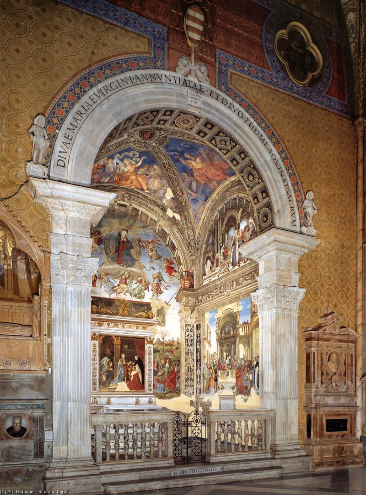WikiOO.org - Εγκυκλοπαίδεια Καλών Τεχνών - Ζωγραφική, έργα τέχνης Filippino Lippi - View of the Carafa Chapel