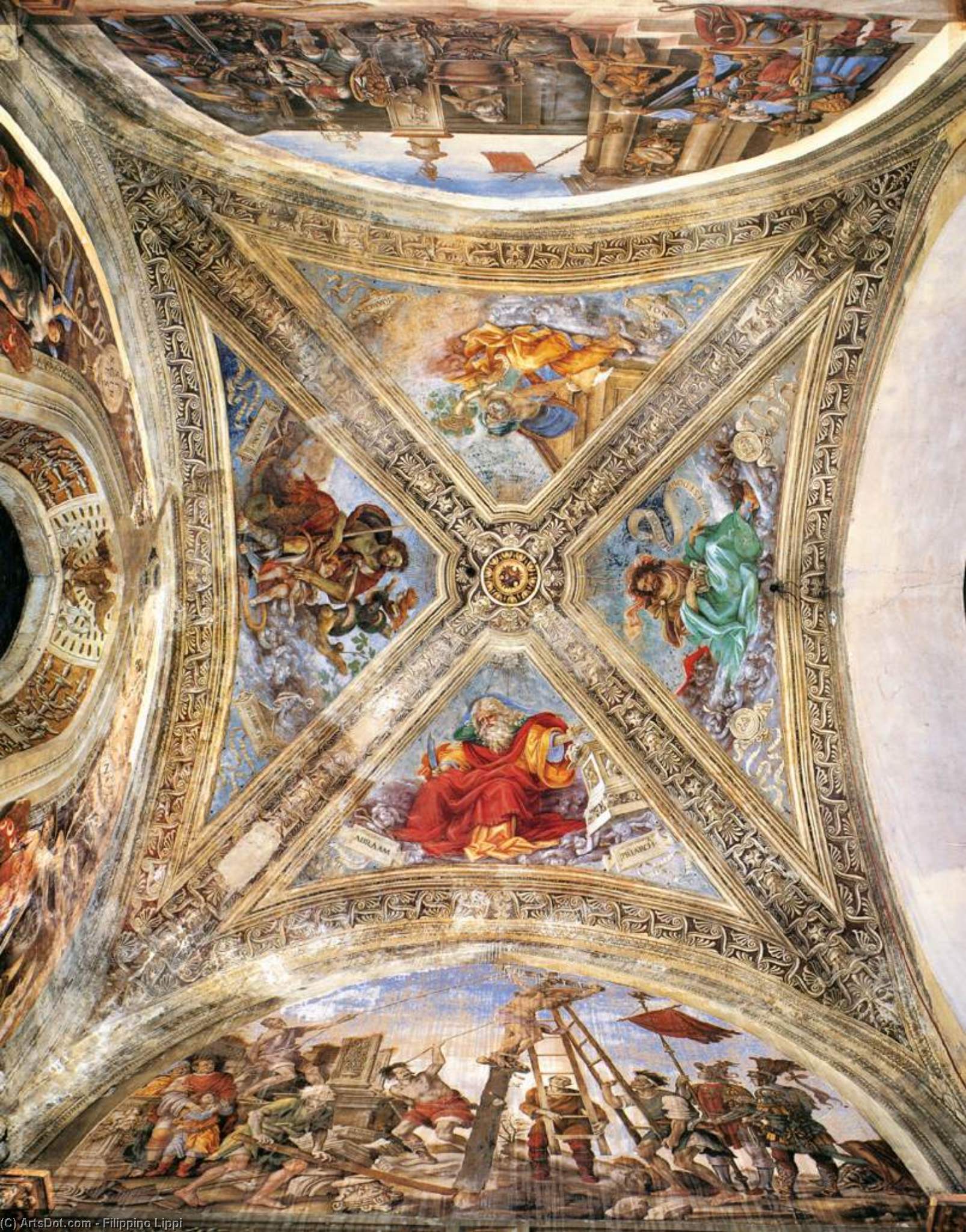 Wikioo.org - The Encyclopedia of Fine Arts - Painting, Artwork by Filippino Lippi - View of the Vaulting in the Strozzi Chapel
