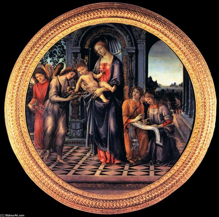 WikiOO.org - Енциклопедия за изящни изкуства - Живопис, Произведения на изкуството Filippino Lippi - Virgin and Child with Angels