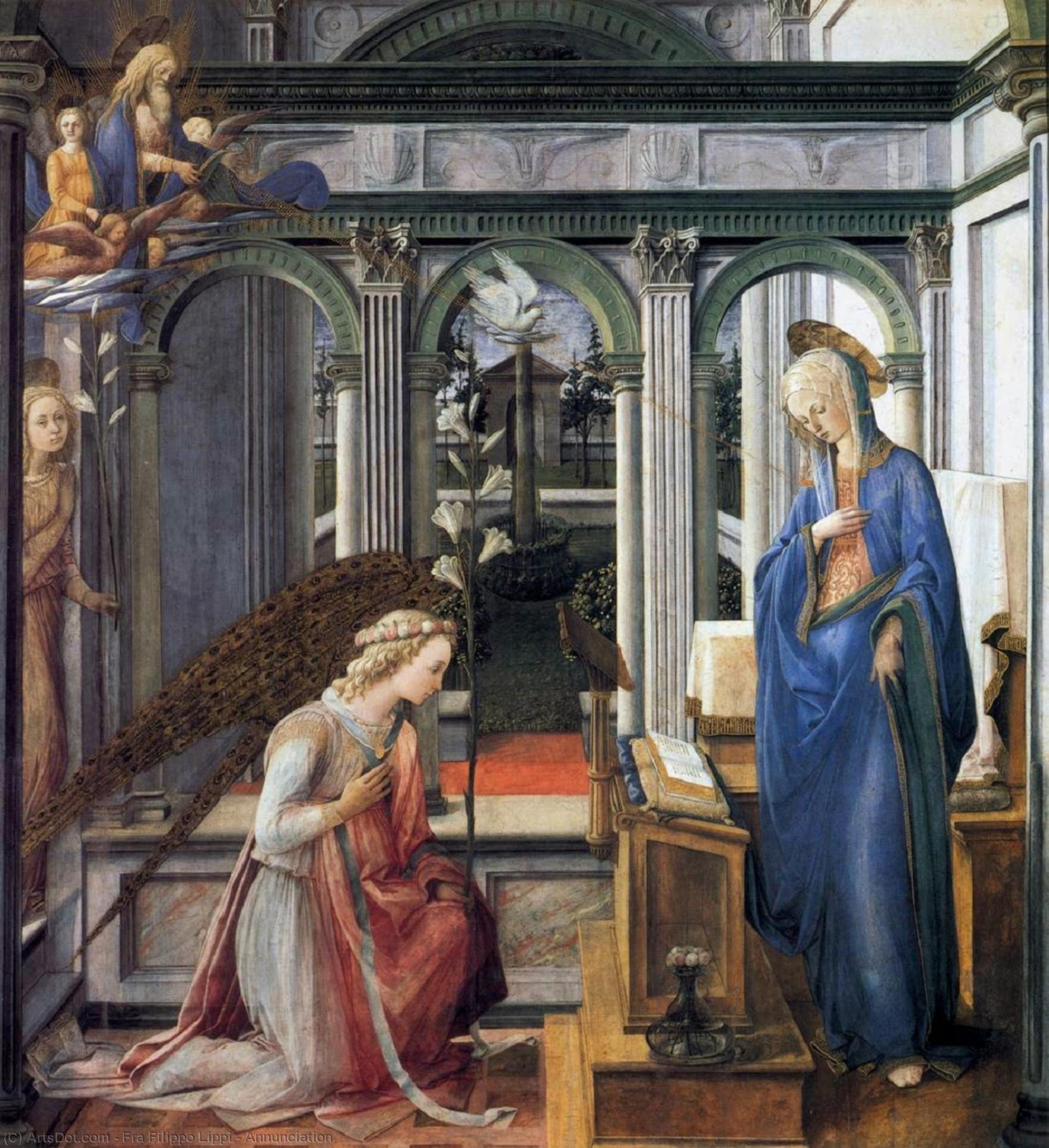 WikiOO.org - Енциклопедия за изящни изкуства - Живопис, Произведения на изкуството Fra Filippo Lippi - Annunciation