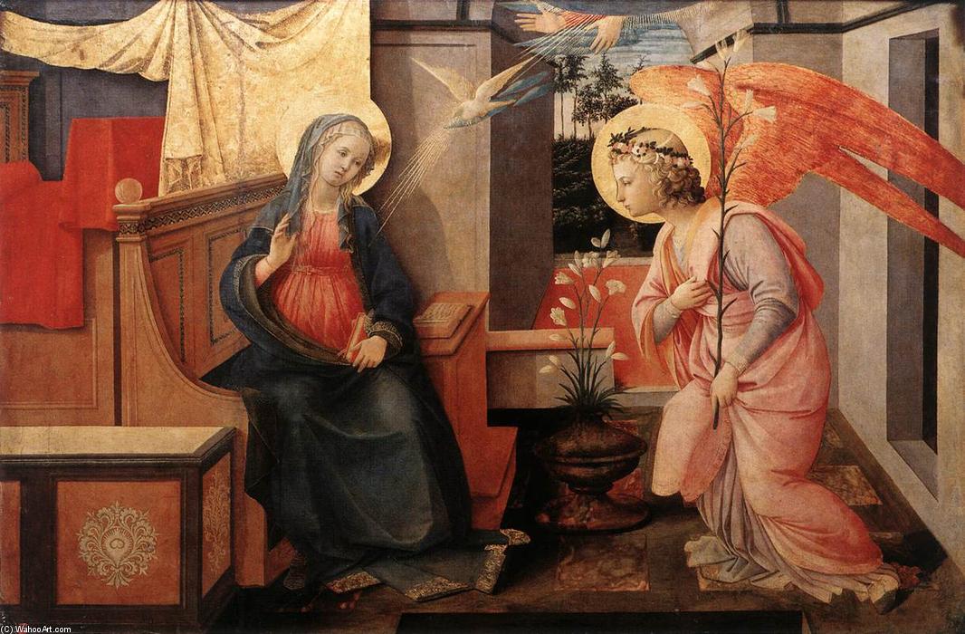 Wikioo.org – La Enciclopedia de las Bellas Artes - Pintura, Obras de arte de Fra Filippo Lippi - Anunciación