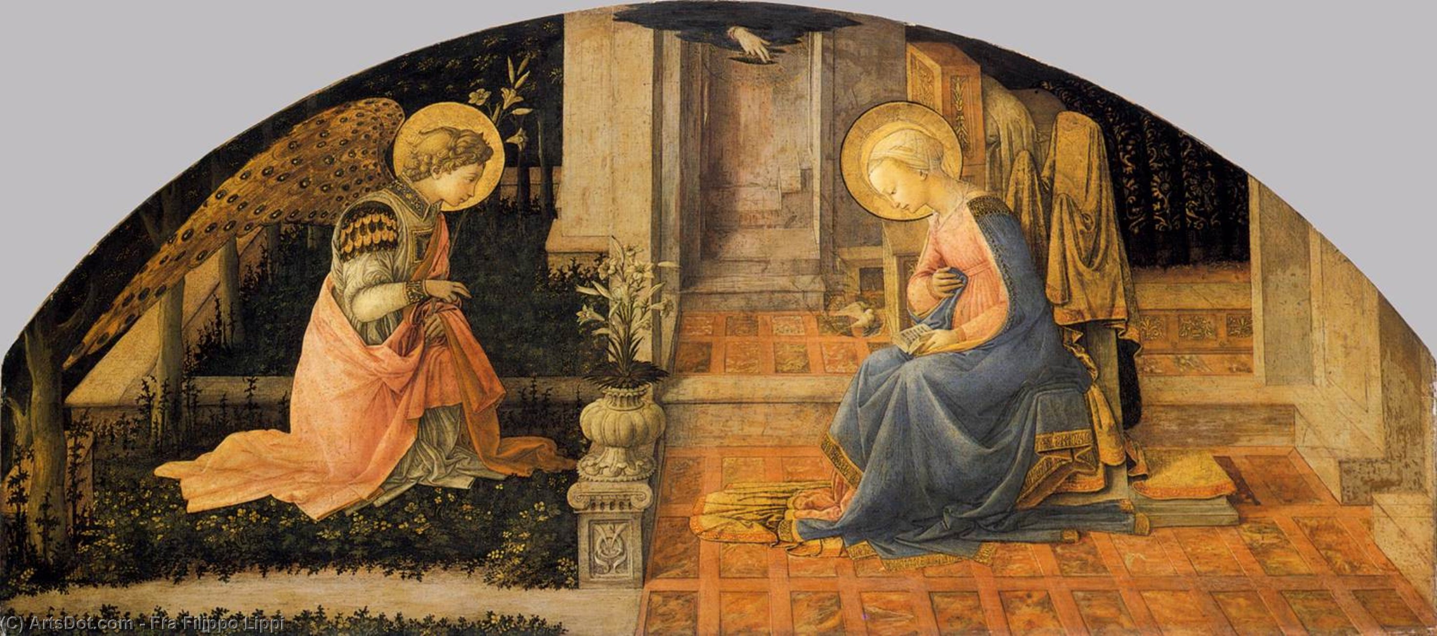 WikiOO.org - Enciclopedia of Fine Arts - Pictura, lucrări de artă Fra Filippo Lippi - Annunciation