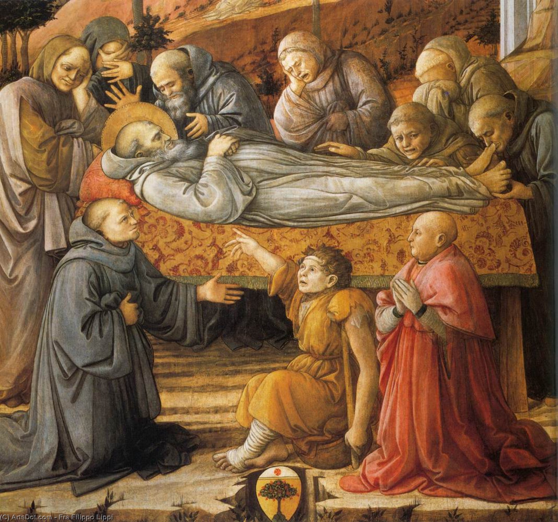 Wikioo.org - สารานุกรมวิจิตรศิลป์ - จิตรกรรม Fra Filippo Lippi - Funeral of St Jerome (detail)