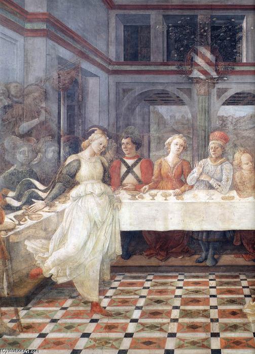 Wikioo.org – La Enciclopedia de las Bellas Artes - Pintura, Obras de arte de Fra Filippo Lippi - Banquete de Herodes (detalle)