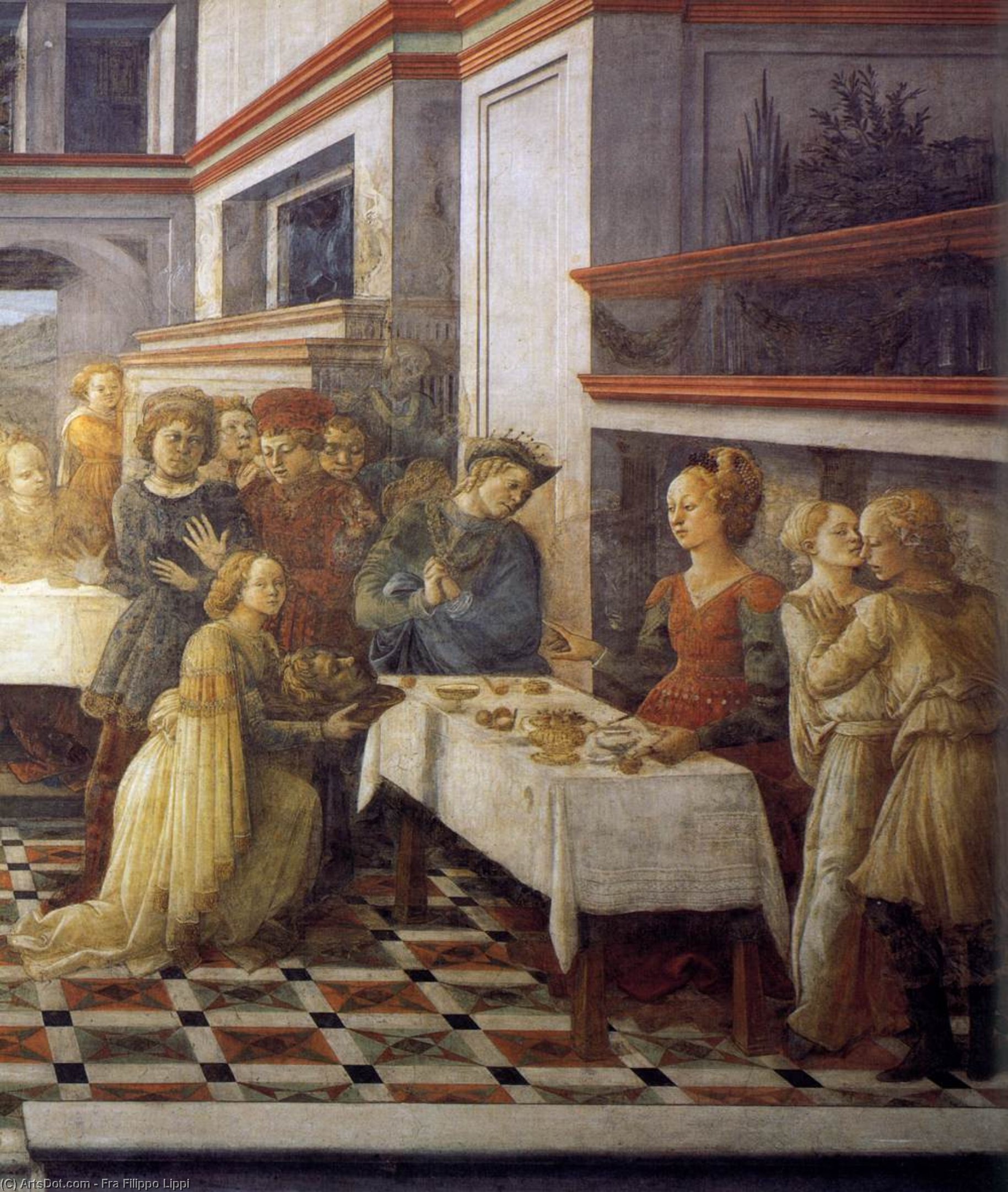 WikiOO.org - Енциклопедія образотворчого мистецтва - Живопис, Картини
 Fra Filippo Lippi - Herod's Banquet (detail)
